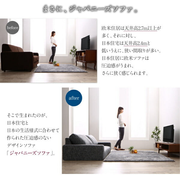 【新商品】フロアソファ Lucy ルーシー ソファ&オットマンセット ワイド肘 ハイタイプ 2P 送料無料