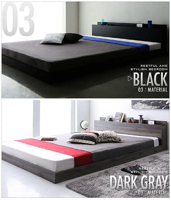 【新商品】組立設置付き 棚・コンセント付きフロアベッド SKY line スカイ・ライン プレミアムボンネルコイルマットレス付き シングル 送料無料