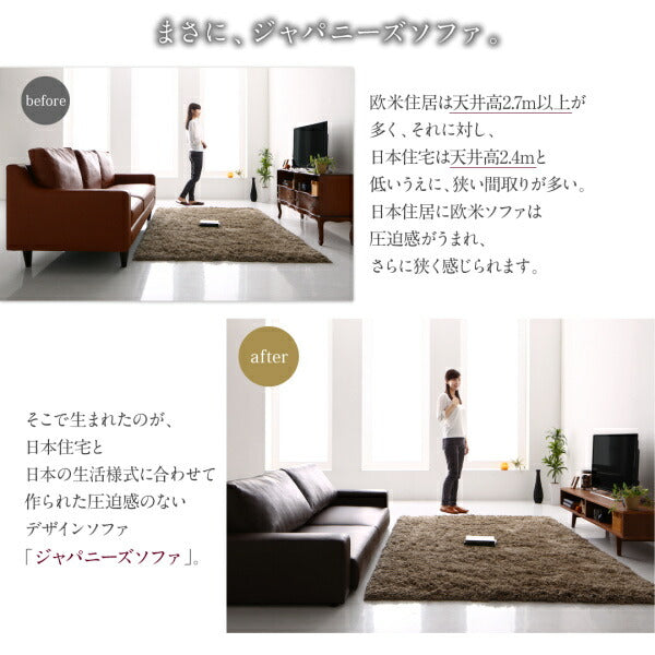 【新商品】フロアソファ Lex レックス ソファ&オットマンセット スリム肘 ハイタイプ 2P 送料無料