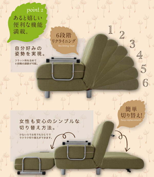 カウチソファベッド Ruco ルコ 1.5P 送料無料
