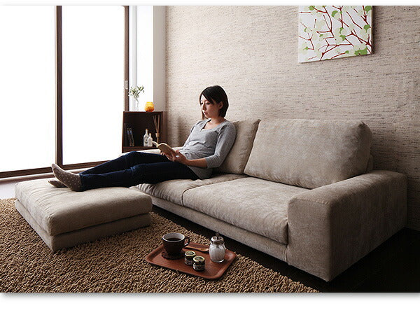 【新商品】カバーリングフロアソファ LENON レノン ソファ&オットマンセット 1.5P 送料無料