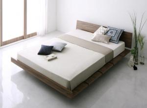 モダンデザインローベッド Masterpiece マスターピース マルチラススーパースプリングマットレス付き ナローステージ ダブル フレーム幅160 送料無料