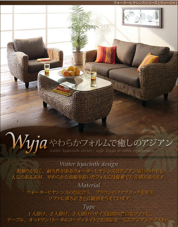 ウォーターヒヤシンスシリーズ Wyja ウィージャ ソファ2点&テーブル 3点セット 1P+3P 送料無料 - 【公式】allecore(アレコレ) 家具インテリア・生活雑貨のオンライン通販