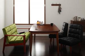 組立設置付き ソファ&ダイニングセット DARNEY ダーニー 4点セット(テーブル+2Pソファ1脚+チェア2脚) W160