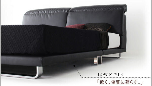 【新商品】リクライニング機能付き・モダンデザインローベッド Plutone プルトーネ スタンダードポケットコイルマットレス付き キング(K×1) 送料無料