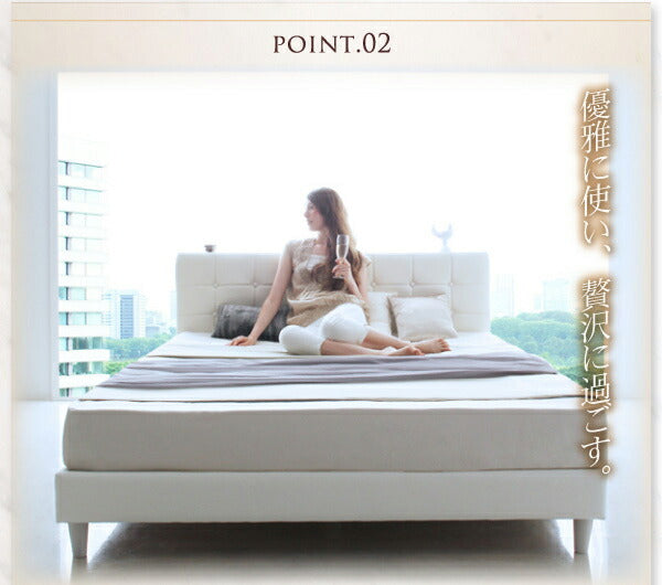 【新商品】組立設置付き モダンデザイン・高級レザー・大型ベッド Strom シュトローム 羊毛入りゼルトスプリングマットレス付き ダブル 送料無料