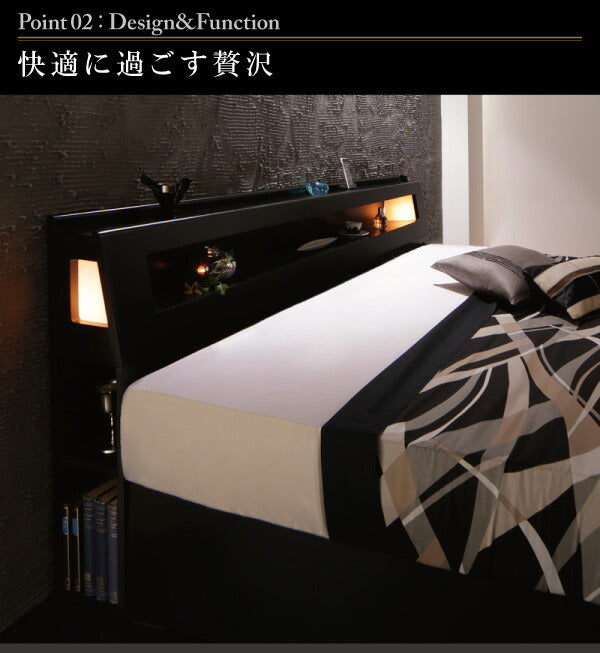 【新商品】組立設置付き モダンデザイン・キングサイズ収納ベッド Leeway リーウェイ マルチラススーパースプリングマットレス付き キング(SS+S) 送料無料