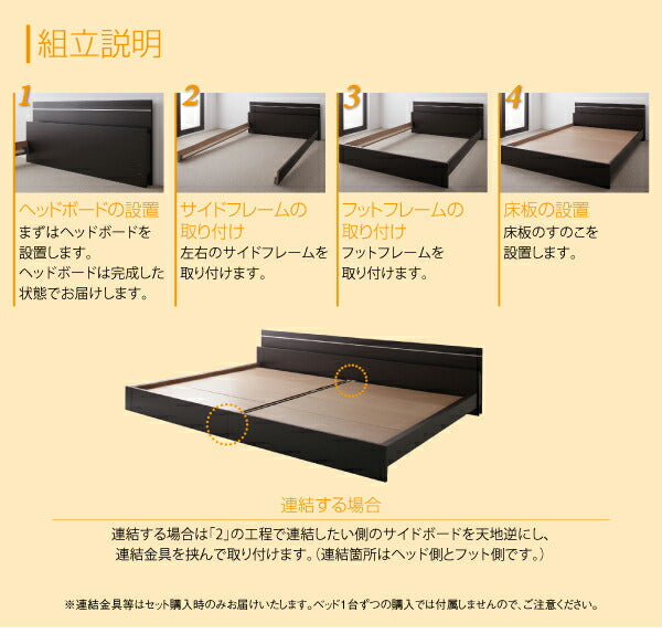 親子で寝られる・将来分割できる連結ベッド JointEase ジョイント・イース ポケットコイルマットレス付き セミダブル 送料無料