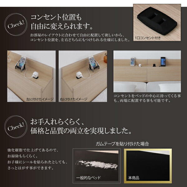 【新商品】スーパーワイドキングサイズ 大型モダンフロアベッド ALBOL アルボル プレミアムボンネルコイルマットレス付き ワイドK260(SD+D) 送料無料