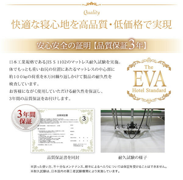 【新商品】日本人技術者設計 快眠マットレス ホテルスタンダード ボンネルコイル EVA エヴァ シングル 送料無料