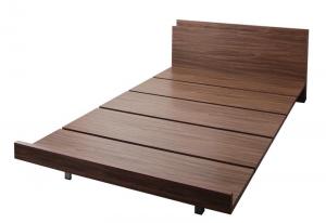 【新商品】組立設置付き 棚・コンセント付きモダンデザインローベッド Tschues チュース ベッドフレームのみ クイーン(Q×1) 送料無料