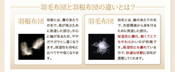 9色から選べる 羽毛布団 8点セット ダック ベッドタイプ キング10点セット 送料無料
