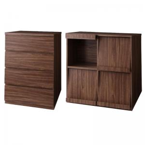 【新商品】シンプルモダンリビングシリーズ nux ヌクス 2点セット(チェスト+フラップチェスト) 送料無料