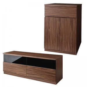 【新商品】シンプルモダンリビングシリーズ nux ヌクス 2点セット(テレビボード+キャビネット) 送料無料