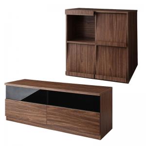 【新商品】シンプルモダンリビングシリーズ nux ヌクス 2点セット(テレビボード+フラップチェスト) 送料無料