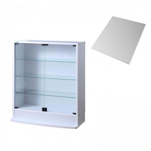 【新商品】コレクションラック ワイド 本体 両開きタイプ 背面ミラー1枚セット 奥行29 送料無料