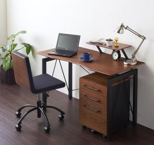 【新商品】選べる組み合わせ 異素材デザインシステムデスク Ebel エーベル 3点セット(デスク+ワゴン+チェア) W120 送料無料