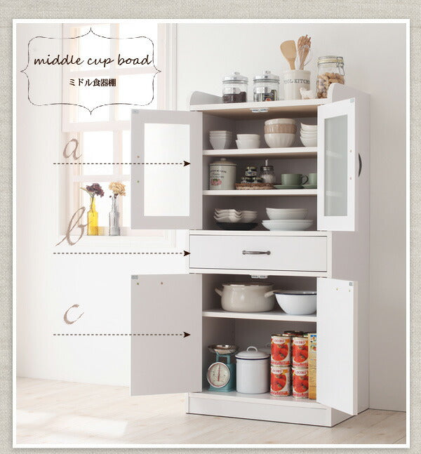 【新商品】ミニキッチン収納シリーズ amitie アミティエ 食器棚 ミドル 送料無料