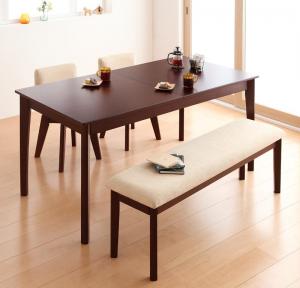 【新商品】組立設置付き 回転チェア付き 北欧デザインエクステンションダイニング Foret フォーレ 4点セット(テーブル+チェア2脚+ベンチ1脚) W150-200 送料無料