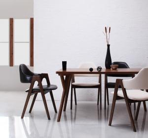 【新商品】組立設置付き 北欧モダンデザインダイニング VILLON ヴィヨン 5点セット(テーブル+チェア4脚) W140 送料無料