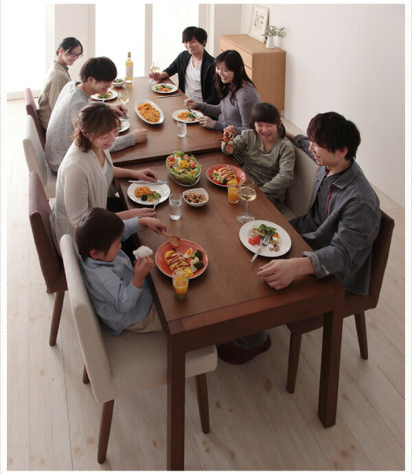 【新商品】組立設置付き スライド伸縮テーブルダイニング Gride グライド 7点セット(テーブル+チェア6脚) W135-235 送料無料