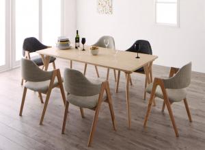 【新商品】組立設置付き 北欧デザインワイドダイニング OLELO オレロ 7点セット(テーブル+チェア6脚) W170 送料無料