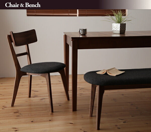 【新商品】組立設置付き 天然木ウォールナットエクステンションダイニング Nouvelle ヌーベル 5点セット(テーブル+チェア4脚) W120-180 送料無料