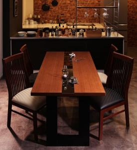 組立設置付き モダンデザインダイニング Bistro M ビストロ エム 5点セット(テーブル+チェア4脚) W150