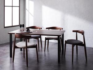 【新商品】組立設置付き デザイナーズダイニングセット TOMS トムズ 5点セット(テーブル+チェア4脚) スタッキングチェア W150 送料無料