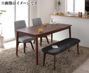北欧デザイン らくらく回転チェアダイニング cura クーラ 4点セット(テーブル+チェア2脚+ベンチ1脚) W150 送料無料