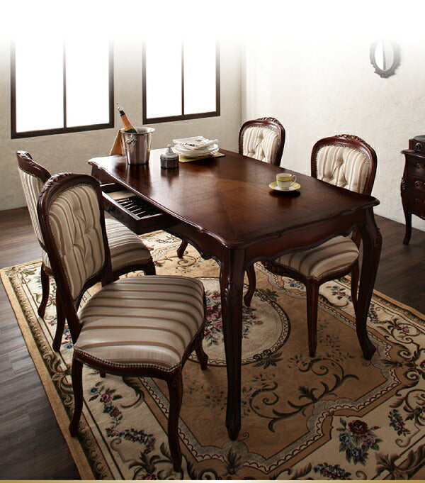 【新商品】ヨーロピアンクラシックデザイン アンティーク調ダイニング Salomone サロモーネ ダイニングテーブル W135 送料無料