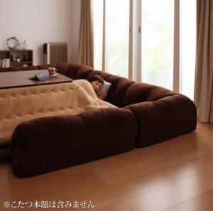 こたつに合わせるフロアコーナーソファ コの字 マット部分サイズ 190×190cm 厚さ40mm 送料無料