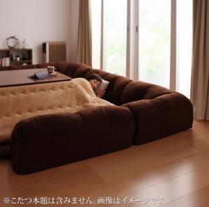 こたつに合わせるフロアコーナーソファ コの字 マット部分サイズ 142×142cm 厚さ40mm 送料無料