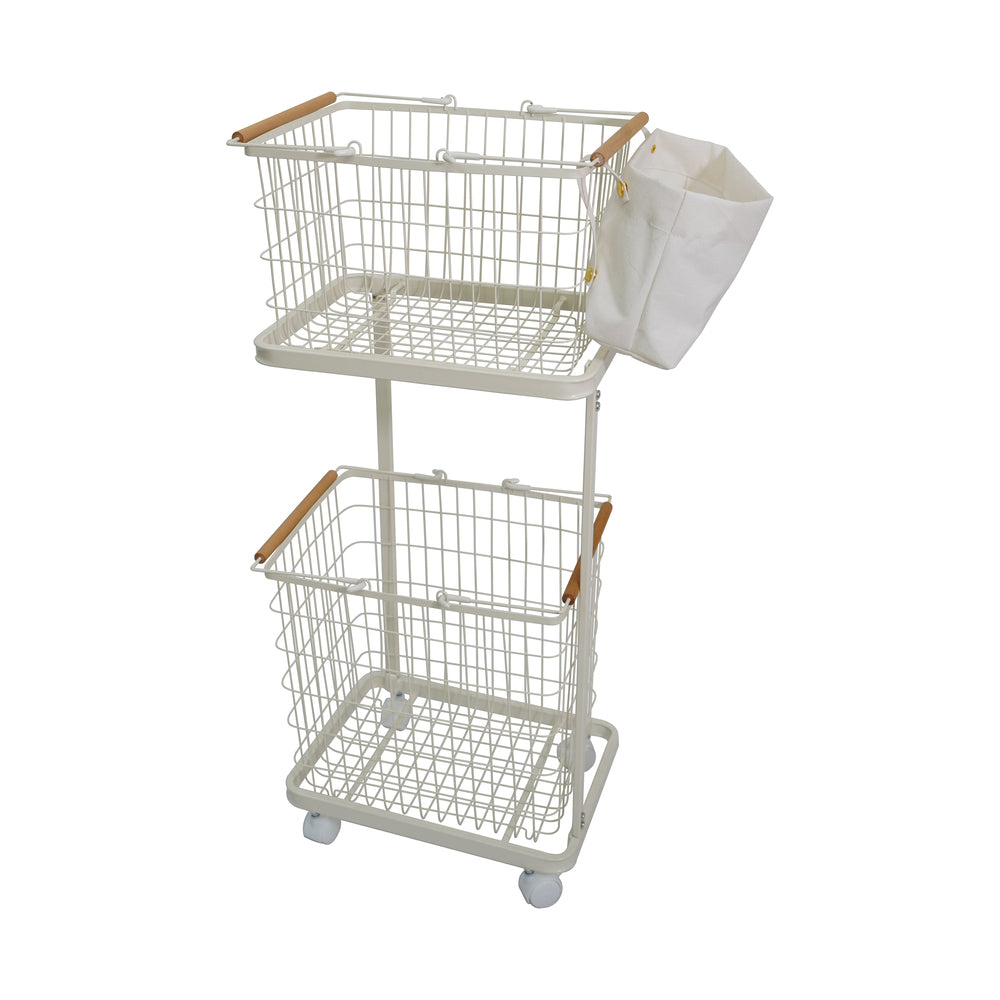 ランドリーバスケット スリム 2段 キャスター ピンチバッグつき LACRACK ALC050 - 【公式】allecore(アレコレ) 家具インテリア・生活雑貨のオンライン通販