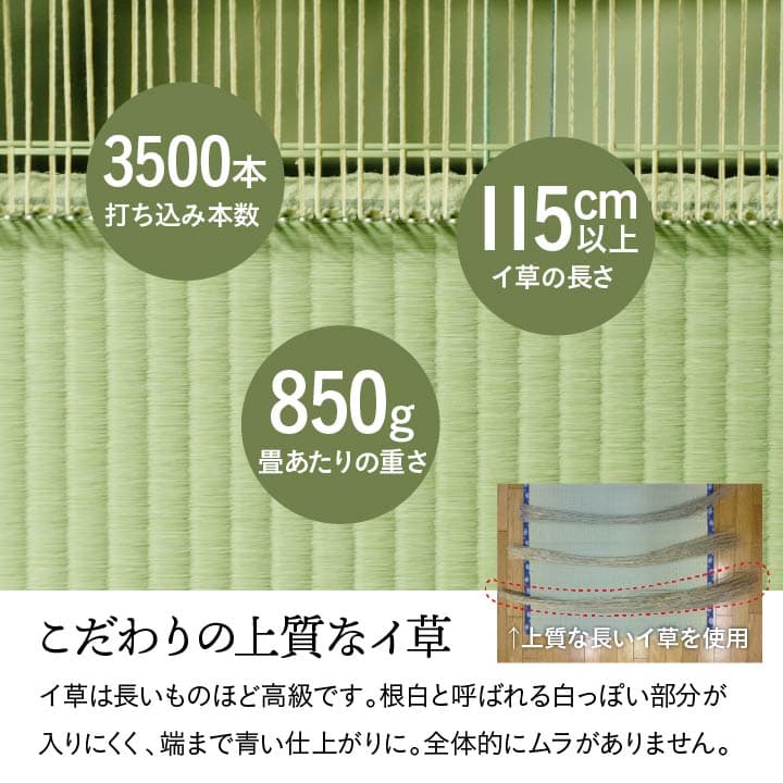 純国産 い草 上敷き 上質ない草で作った カーペット 双目織 江戸間2畳(約176×176cm) 送料無料