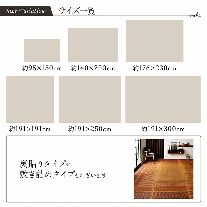 ラグ 国産 純国産 日本製 い草 モダン 抗菌防臭 自然素材 約191×300cm 送料無料
