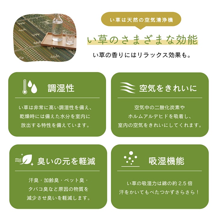 ラグ マット い草 ギャベ 自然素材 抗菌防臭 不織布 約60×180cm 送料無料