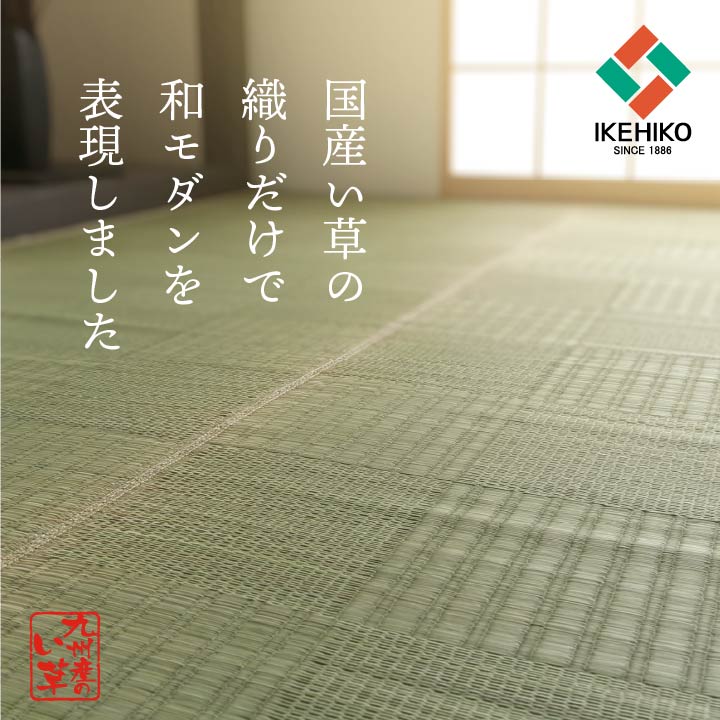 純国産 い草 上敷き カーペット 格子柄 江戸間4.5畳(約261×261cm) 送料無料