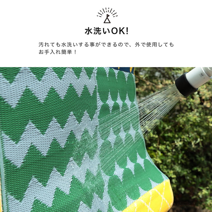 【新商品】パッチワーク調 洗える ラグ アウトドア 収納袋付き 国産 日本製 丈夫 約174×174cm 江戸間2畳 送料無料