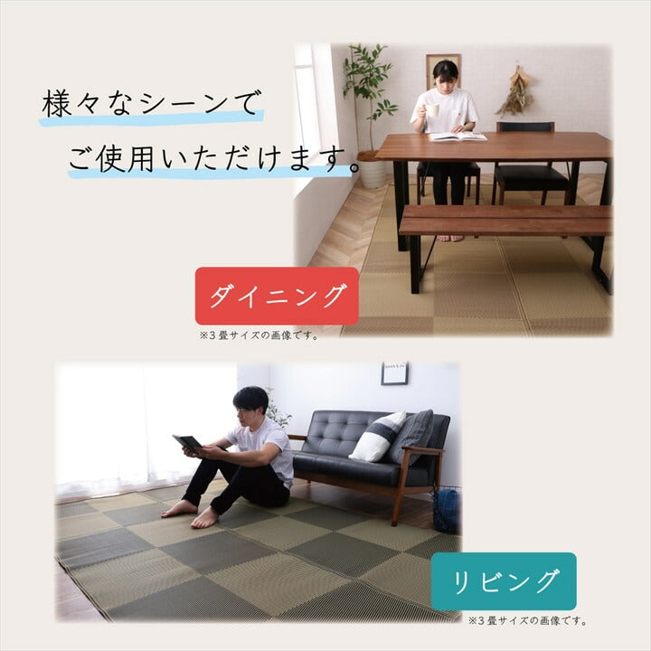 【新商品】洗える ござ 日本製 国産 カーペット 丈夫 除菌スプレー対応 敷詰 ラグ 敷物 ナチュラルスタイル アウトドア レジャー ペット 江戸間8畳(約348×352cm) 送料無料