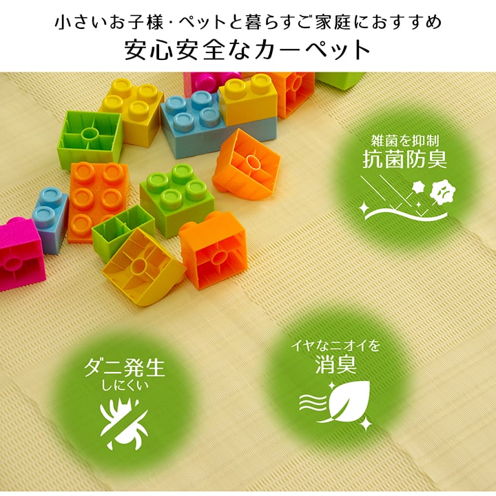 【新商品】ラグ 洗える カーペット 日本製 国産 抗菌 防臭 消臭 アウトドア レジャー 敷物 和室 シンプル 江戸間6畳(約261×352cm) 送料無料