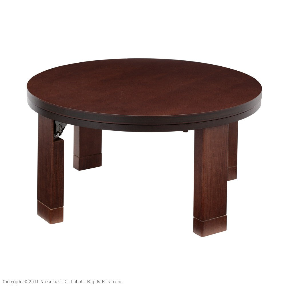 こたつ 円形 天然木丸型折れ脚こたつ 75cm 折脚 継ぎ脚 高さ調整 丸テーブル ローテーブル 天然木 日本製 リモートワーク 在宅ワーク