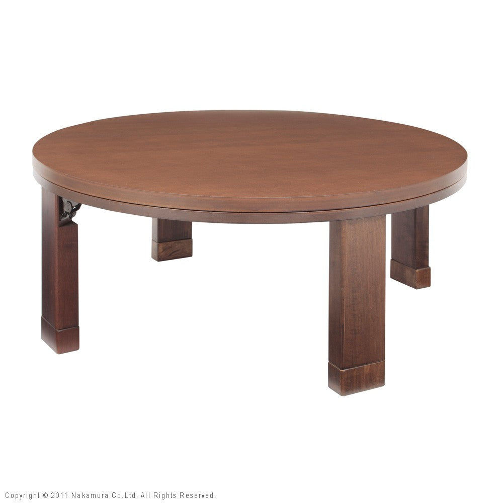 こたつ 円形 天然木丸型折れ脚こたつ 90cm 折脚 継ぎ脚 高さ調整 丸テーブル ローテーブル 天然木 日本製 リモートワーク 在宅ワーク