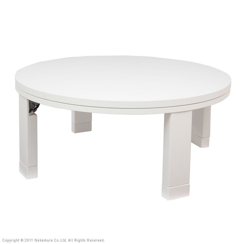 こたつ 円形 天然木丸型折れ脚こたつ 90cm 折脚 継ぎ脚 高さ調整 丸テーブル ローテーブル 天然木 日本製 リモートワーク 在宅ワーク