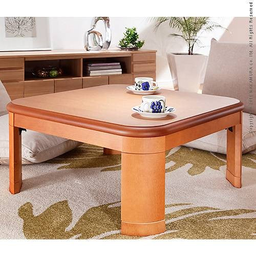 こたつ 正方形 楢ラウンド折れ脚こたつ 80x80cm 折脚 継ぎ脚 角が丸い テーブル ローテーブル 天然木 日本製 リモートワーク 在宅ワーク