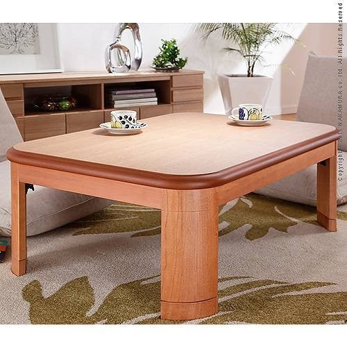 こたつ 長方形 楢ラウンド折れ脚こたつ 105x75cm 折脚 継ぎ脚 角が丸い テーブル ローテーブル 天然木 日本製 リモートワーク 在宅ワーク