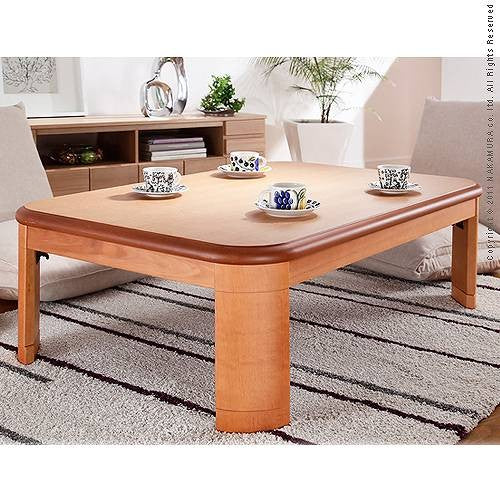 こたつ 長方形 楢ラウンド折れ脚こたつ 120x80cm 折脚 継ぎ脚 角が丸い テーブル ローテーブル 天然木 日本製 リモートワーク 在宅ワーク