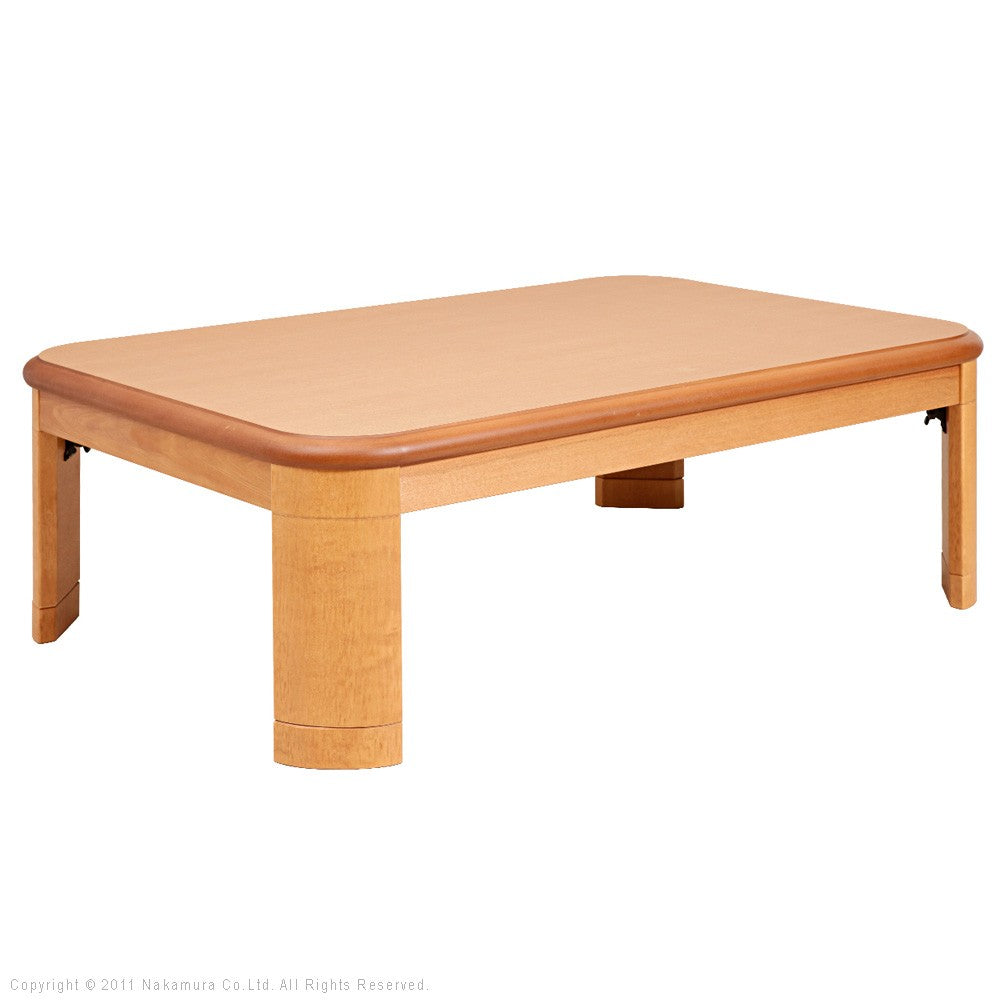 こたつ 長方形 楢ラウンド折れ脚こたつ 120x80cm 折脚 継ぎ脚 角が丸い テーブル ローテーブル 天然木 日本製 リモートワーク 在宅ワーク