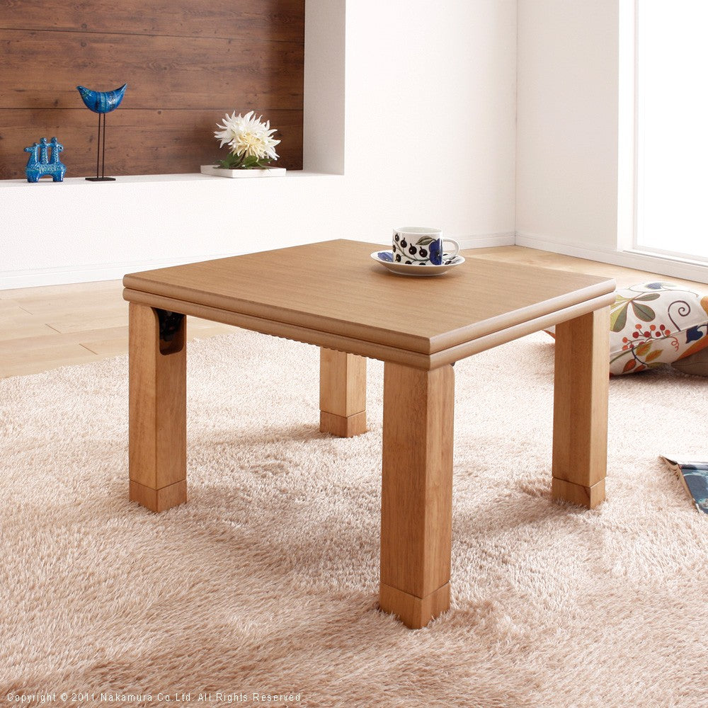 こたつ 正方形 楢天然木国産折れ脚こたつ 60x60cm 折脚 継ぎ脚 高さ調整 テーブル ローテーブル 天然木 日本製 リモートワーク 在宅ワーク