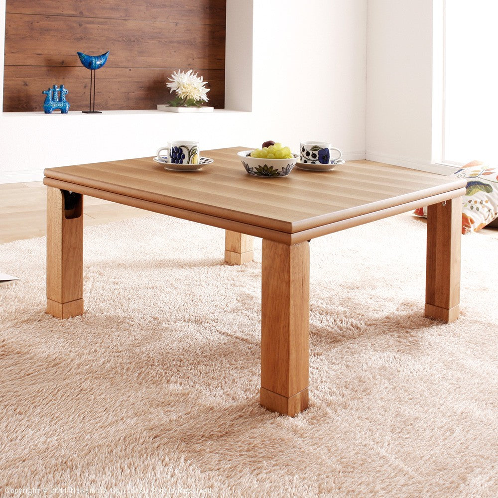 こたつ 正方形 楢天然木国産折れ脚こたつ 80x80cm 折脚 継ぎ脚 高さ調整 テーブル ローテーブル 天然木 日本製 リモートワーク 在宅ワーク
